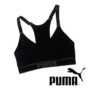 PUMA adjustable sports bra - subtle branding; no padding; Medium/Black